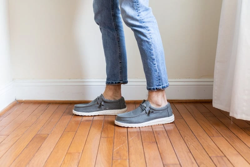 HEYDUDE Shoes Review: I Tried Their Most Popular Styles 74 HEYDUDE Shoes Wally Stretch being worn from side
