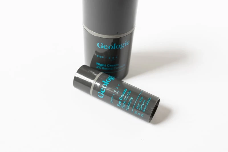 Geologie skincare eye cream from above on white background