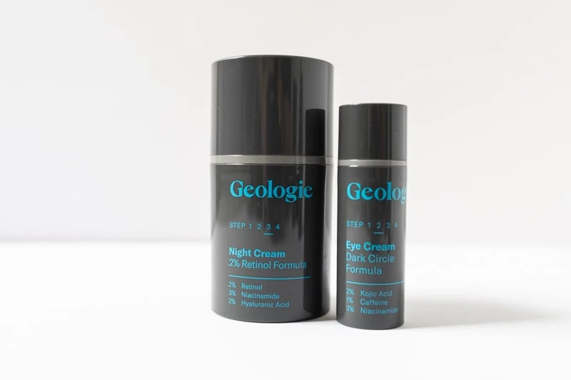 Geologie skincare night cream and eye cream on white background