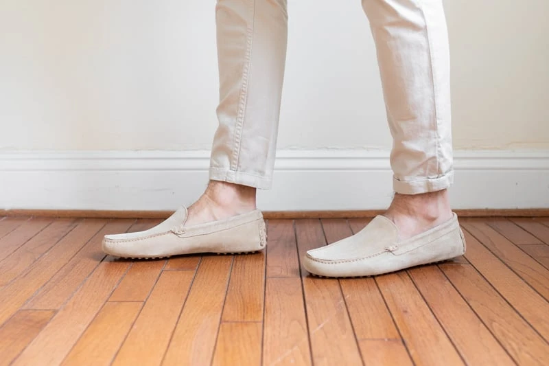M. Gemi Felize Uomo in latte being worn by model with off white pants