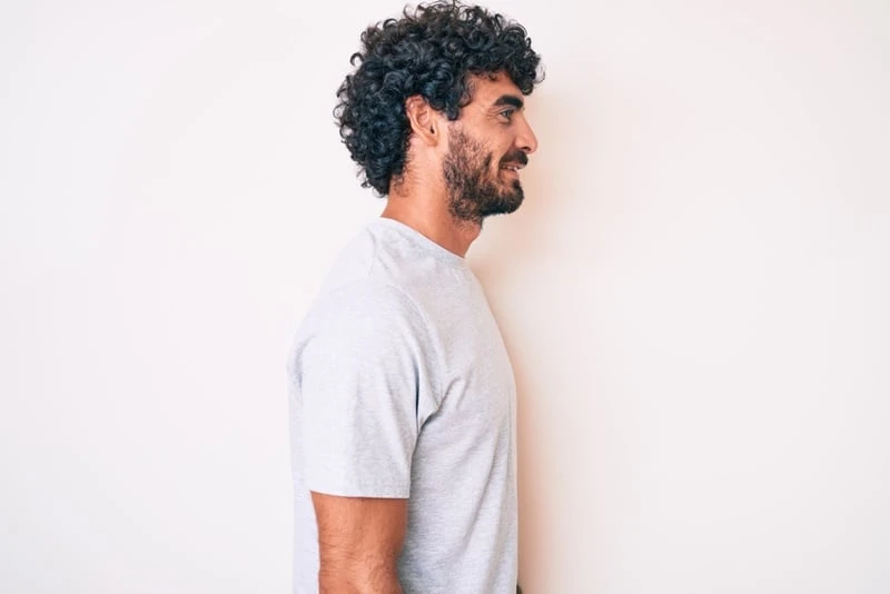 handsome young man curly hair