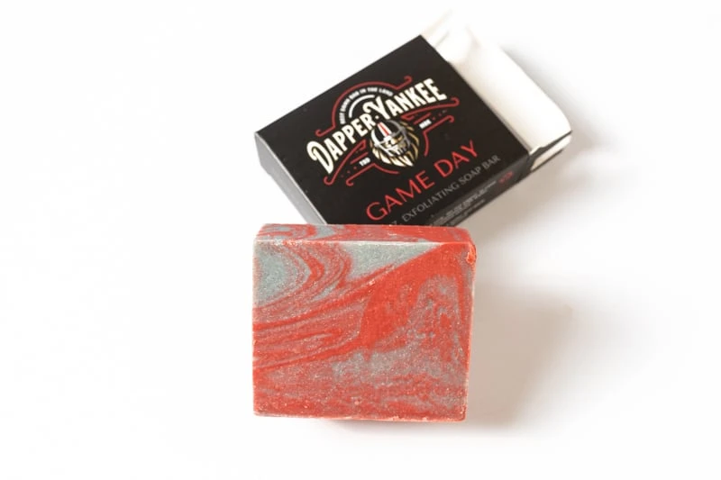Dapper Yankee Review: Natural Soaps That Are Not Like the Others 65 Dapper Yankee Game Day Bar Soap out of box on white background