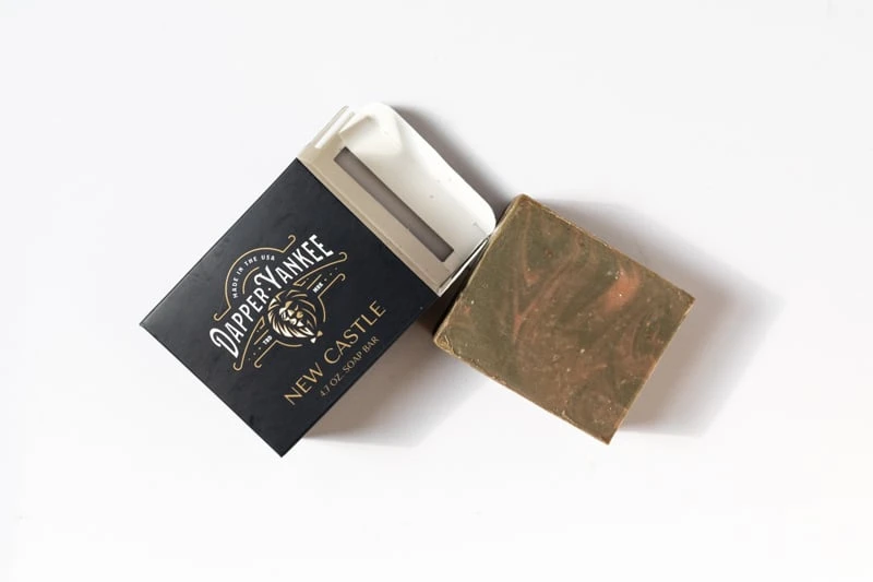 Dapper Yankee Review: Natural Soaps That Are Not Like the Others 69 Dapper Yankee New Castle Bar Soap out of box from above