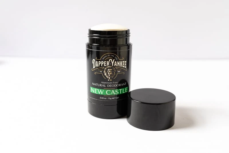 Dapper Yankee Review: Natural Soaps That Are Not Like the Others 75 Dapper Yankee New Castle Natural Deodorant with lid off