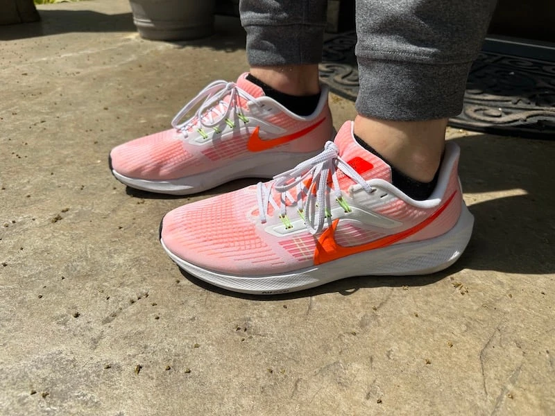 Male model wearing Nike Pegasus 39 with sweatpants