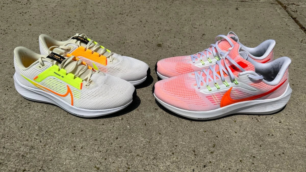 Nike Pegasus 39 vs 40 Lined Up Side by Side