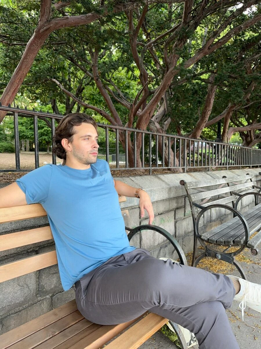 The Adult Man Perk Clothing Sky Blue Feel Good Tee scaled