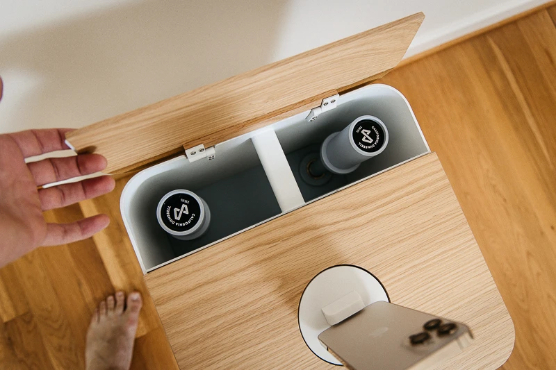 Tempo Move dumbbells in cabinet