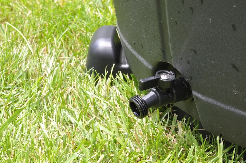 Ice Barrel draining system in grass