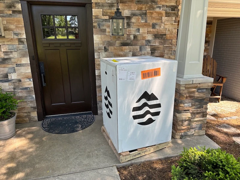Ice Barrel in its white packaging at doorstep