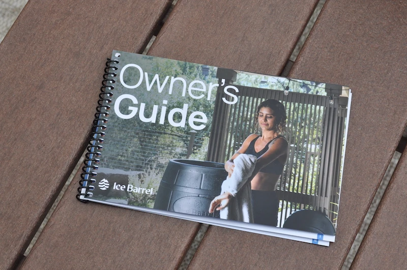 Ice Barrel owners guide on table
