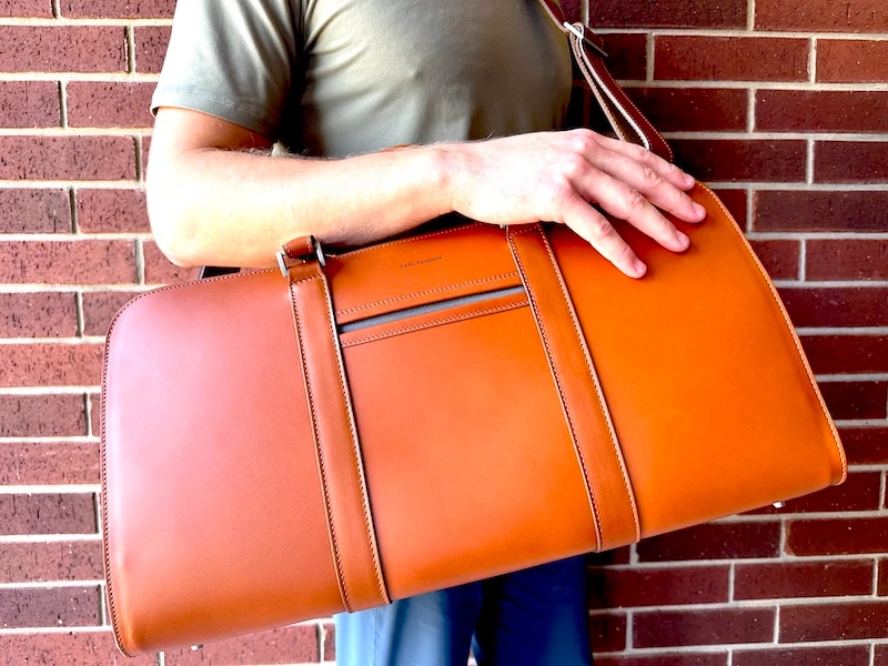 Male model wearing Carl Friedrik Palissy Weekend bag