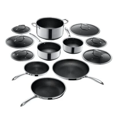 12pc HexClad Hybrid Cookware Set with Lids