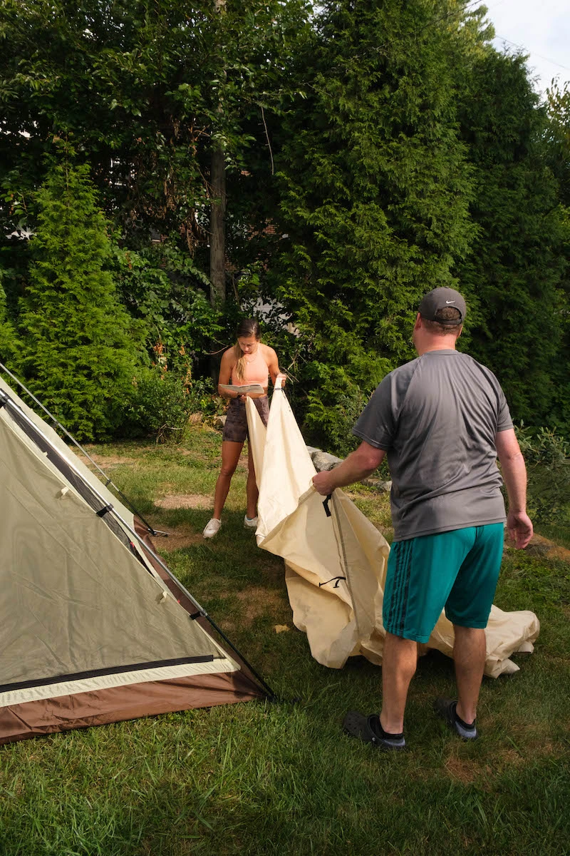 Snow Peak Alpha Breeze tent fly sheet setup