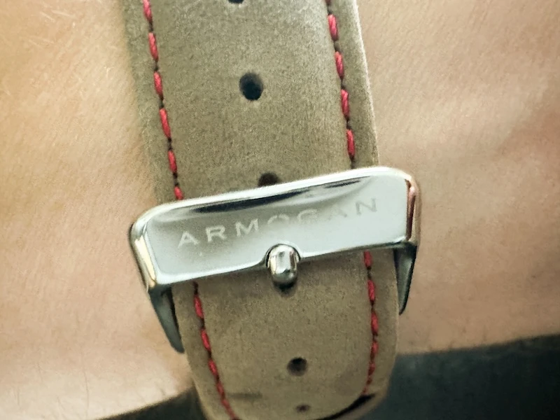 Armogan Watches Regalia Silvered White R87 strap up close