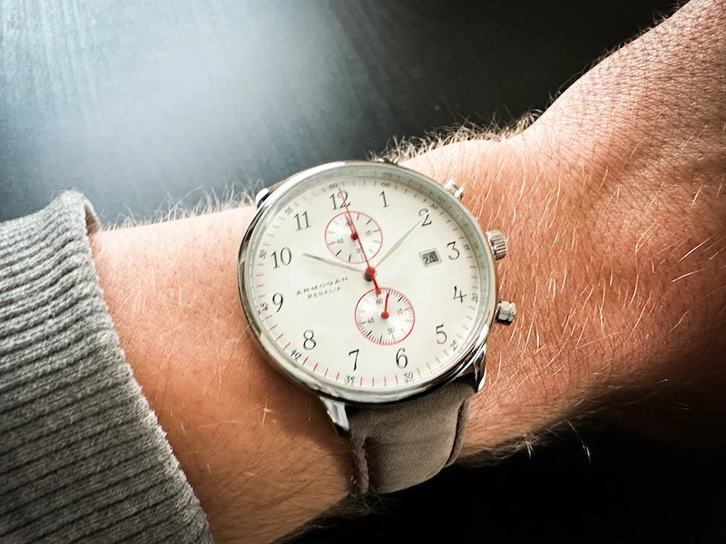 Armogan Watches Regalia Silvered White R87 watch face 1