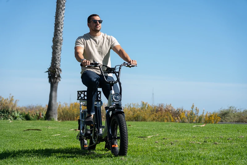 Model riding on grass with RadRunner Plus
