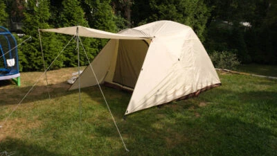 Snow Peak Alpha Breeze Review Erected Alpha Breeze Tent on Grass Outdoors