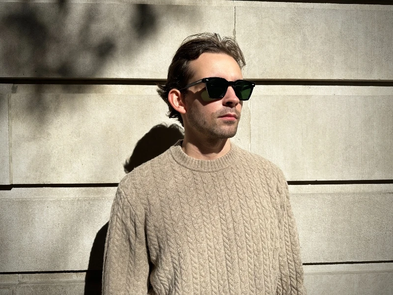 The Adult Man Highland Duds Breckenridge Cable Knit With Sunglasses