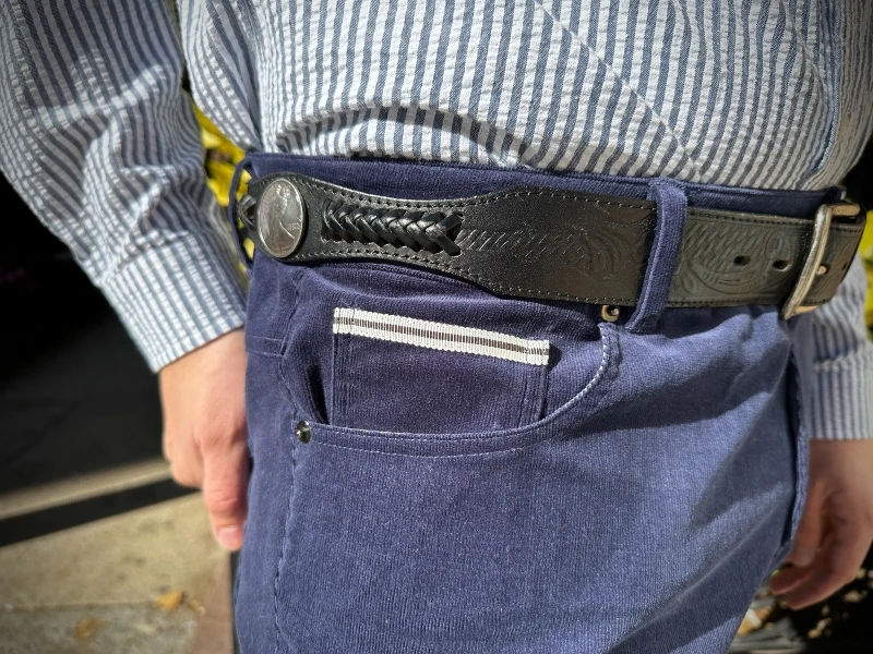 The Adult Man Highland Duds Telluride Stretch pant Pocket Detail