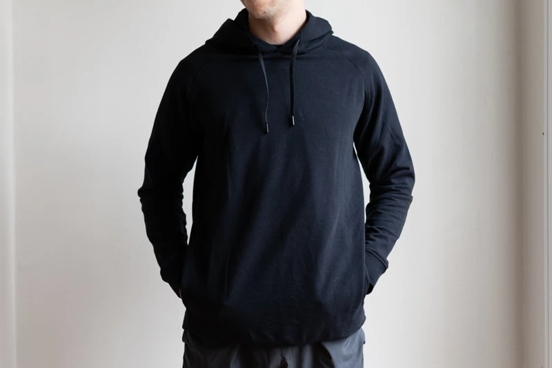 Truwear Singular Hoodie model with hands in pockets