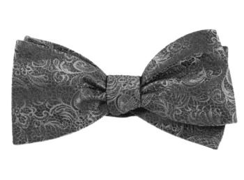 The Tie Bar Ceremony Paisley Charcoal Bow Tie