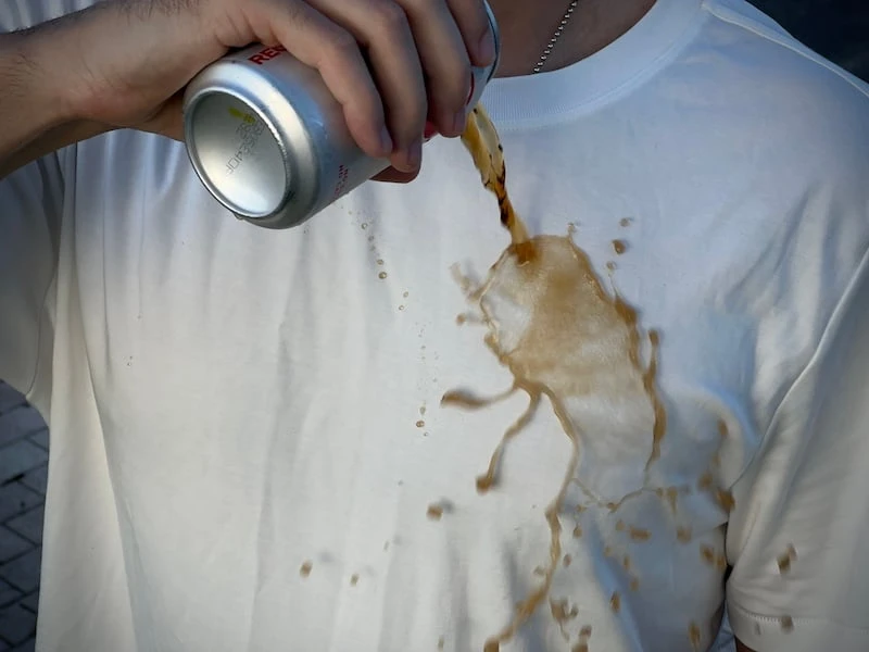 The Adult Man TexTale FRESH Stain Repel Tee Pouring Cola