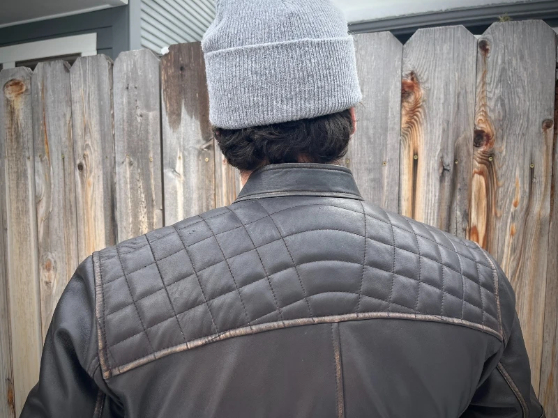 The Adult Man Angel Jackets Cafe Racer Back Detail Shot 800