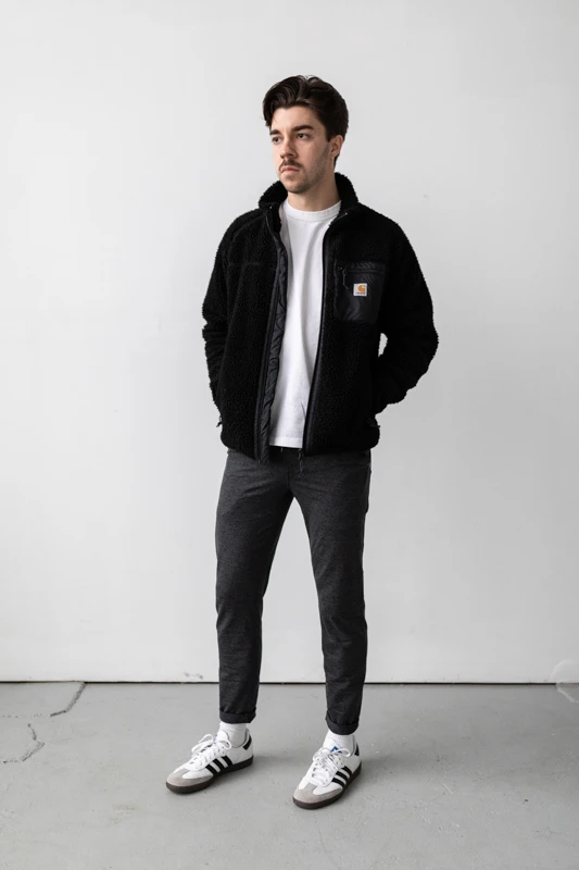 Vuori Ponto Performance Pant worn with sneakers and jacket
