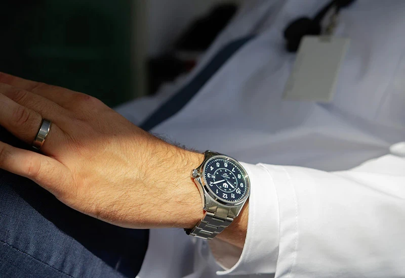 Man wearing wasson automatic field watch