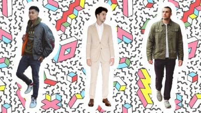 2024 Mens Fashion Trends Collage Three Models Wearing Different Looks of the Year
