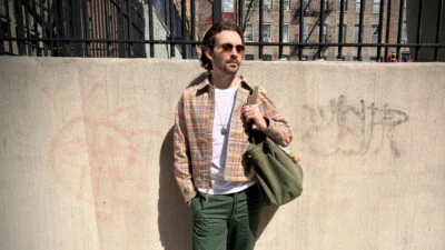 Model wearing Pact clothing in New York City