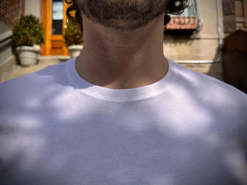 Pact Softspun Crewneck Tee Neckline