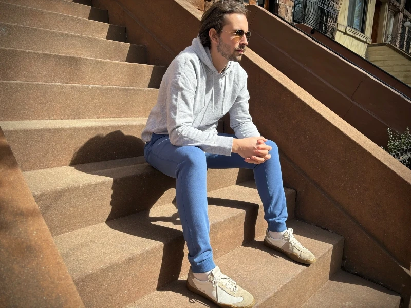 Reigning Champ Midweight Terry Slim Sweatpant Sitting