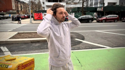Model Wearing Reigning Champ in NYC