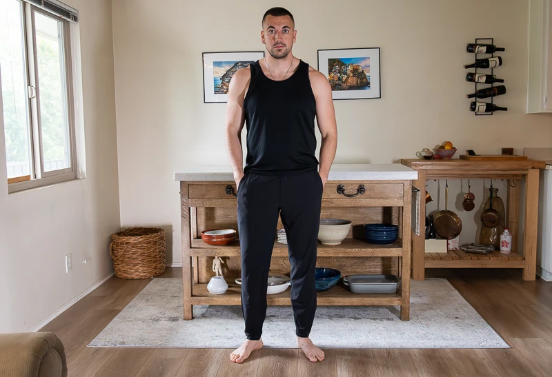 Model ready for workout in In Mind Pant