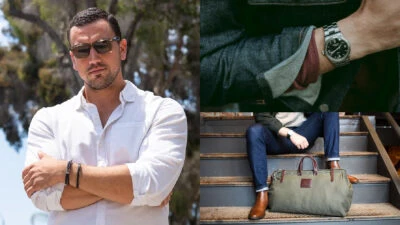The Adult Man How to Accessorize Models Wearing Bracelets Watch and Bag