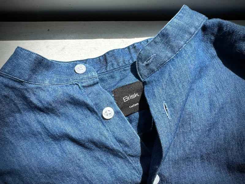 The Adult Man Brisk Denim Medium Wash Shirt Collar 800