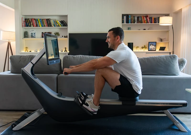 Model using Hydrow Pro Rower
