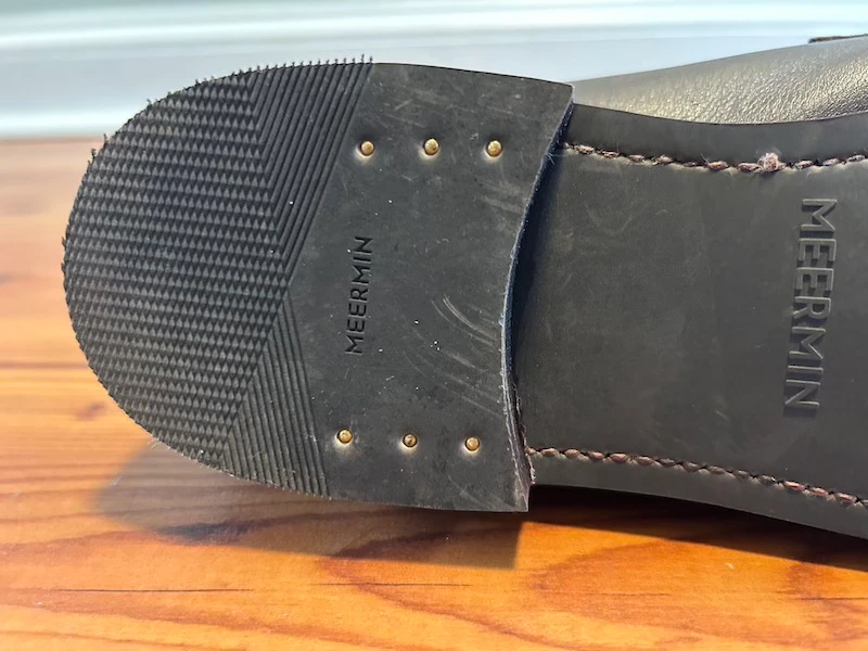 The Adult Man Meermin Softcalf heel close up copy