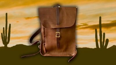 The Adult Man WP Standard Ellis backpack Over Desert Landscape