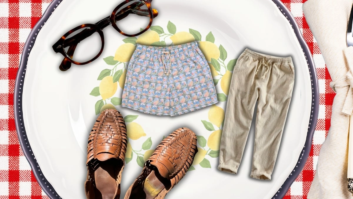 The Adult Man What I wish I packed Before Moving to Italy Lemonn Plate With Assorted Menswear Items